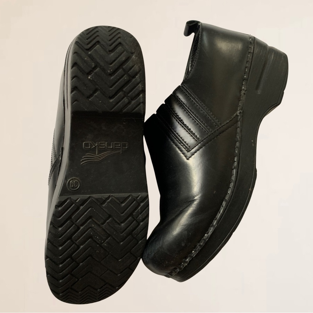Dansko Piet Clog Black Leather Size 39 Eu Size 8.5 / 9 US Women’s